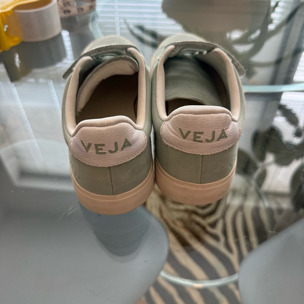 Veja Casual Velcro Sneakers in Sage Green - Picture 5 of 9